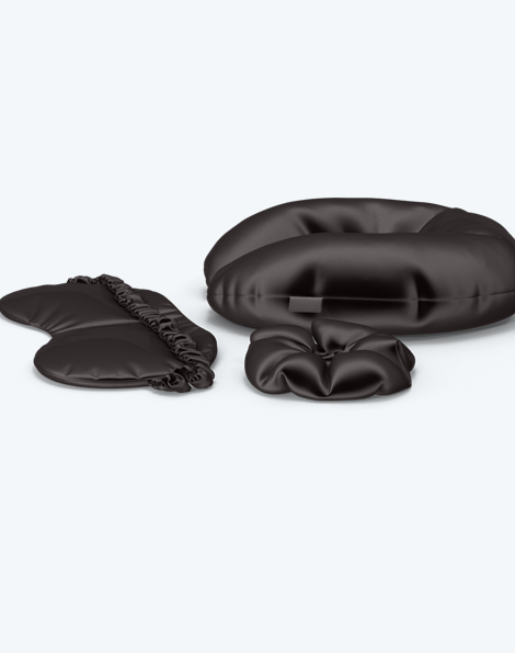 Set of Black Silk Pillow